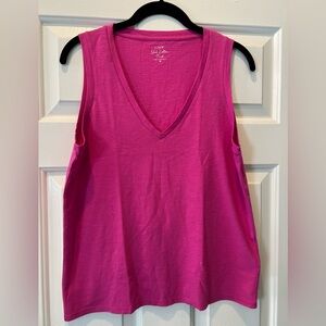J. Crew Pink (Soft Azalea) Slub Cotton V-neck Tank Top